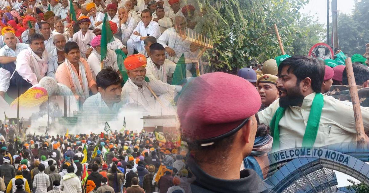 नोएडा सेक्टर-5 में 81 गांवों के किसानों का बड़ा आंदोलन