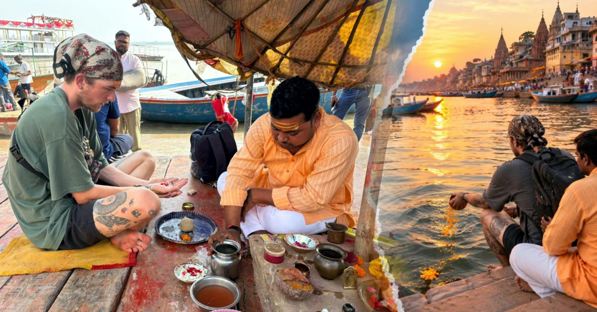 अमेरिका से चाचा की अस्थियां लेकर काशी पहुंचे जैक्सन, अस्सी घाट पर किया पिंडदान